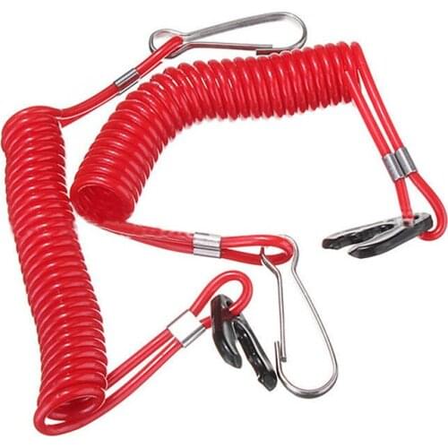Motor Engine Switch Lanyard Kill Stop Red Plastic 2pcs Boat Outboard Key Waterproof