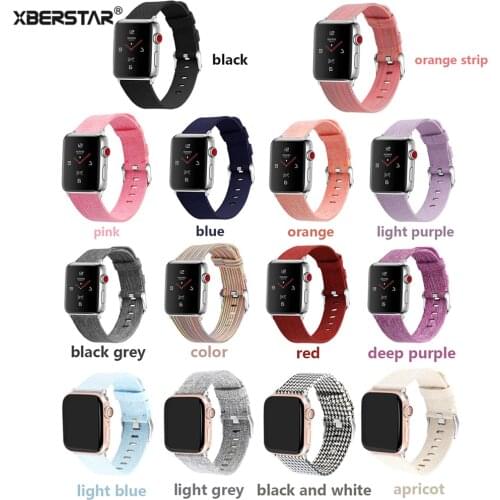 38mm/42mm Canvas Wristband Strap for Apple Watch 4 3 2 1 Smart Watch Replacement Watchband Bracelet for iwatch 1/2/3/4 Bands