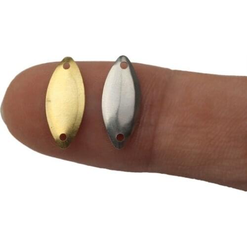 Rompin 100pcs/lot fly Fishing Sequin Noise Silver Gold Metal Spinner Lure Tackle Spoon Accessory Willow Blades Smooth Craft DIY