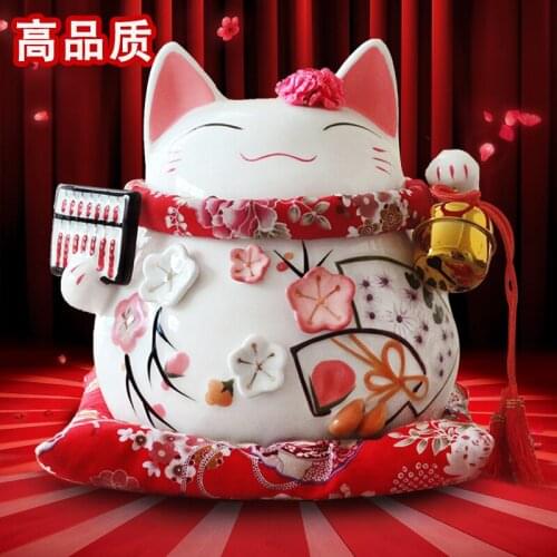Lucky Cat gold ornaments large lovely ceramic decoration gift shop opened genuine Piggy Bank of Japan