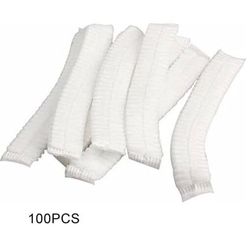 100Pcs Disposable Hat Round Non-Woven Headgear Dust-Proof Chef Food Factory Workshop Anti-Hair Fall