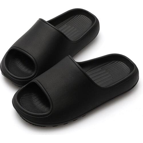 Men Women Slippers Summer Thicken Solid Color Couple Home Indoor Shoes Eva Non-slip Beach Slides Bathroom Shoes Shower Slippers