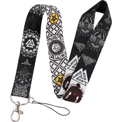 Viking Rune keychain lanyard Badge ID Lanyards Mobile Phone Rope Key Lanyard Neck Straps Accessories dropshipping