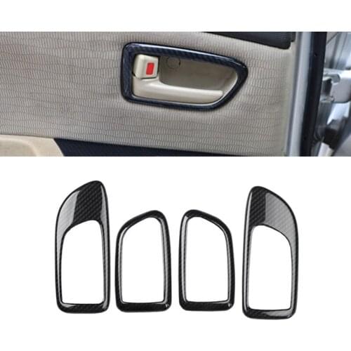 Carbon Fiber Car Inner Door Handle Bowl Catch Cover Trim Frame for Mazda 3 Axela M3 2003-2008