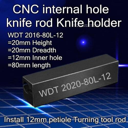 WDT2020-80L-12 CNC Inner hole turning tool rod Knife holder Install 12mm petiole Turning tool Free shipping
