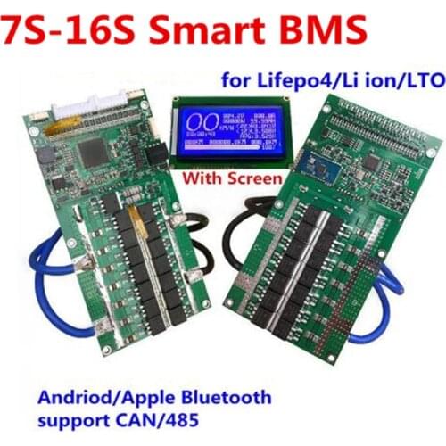 Smart BMS 7S to 16S 8S to 20S lithium battery protection board BMS 40A 80A 100A 300A 320A 400A with Bluetooth 10S 13S 14S 16S
