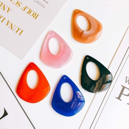 ZEROUP Acrylic Plastic multicolor Eardrop Triangle Shape Earring Accessories Pendant Necklace Charms Diy Handmade Material 10pcs