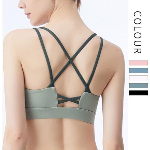 Fitness Sports Bra for Women Push Up Padded Crisscross Strappy Running Gym Training Workout Yoga Underwear Crop Tops