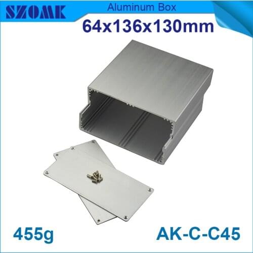 10pcs/lot hot selling aluminium cases enclosure 64(H)x136(W)x130(L) mm in silver color good looking electronics housing box
