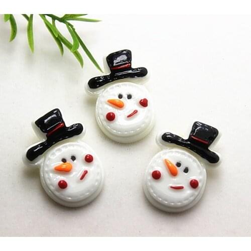 10pcs Cute Resin Snowman Flatback Cabochons for Scrapbooking Girl Hair Bow Center Decoratiom,23*32mm(SD1020)