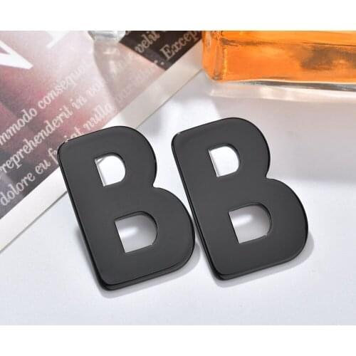 2019 Women Personality Simple Black And White Acrylic Letters AB Number Exaggerated Temperament Earrings Earrings Ear Jewelry