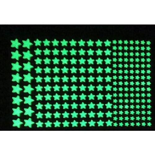 211pcs/New 3D Luminous Bubble Star Sticker Childrens Bedroom Living Room Wall Decoration Removable Luminous Effect PVC Sticker
