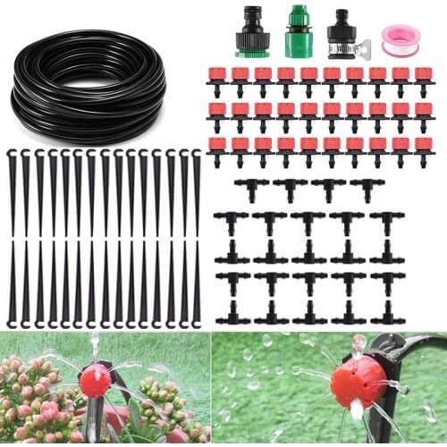 25m Micro Drip Irrigation System Automatic Watering System Kits Garden Irrigation Spray Cooling System