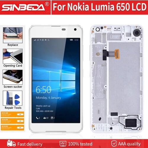 5.0" Original For Microsoft Nokia Lumia 650 RM-1152 RM-1154 RM-1109 RM-1113 LCD Display Touch Screen AMOLED Digitizer Replace