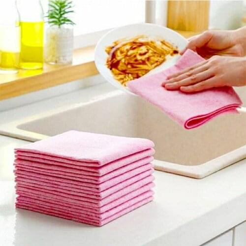 5Pcs Lint-Free Kitchen Towel Set Coconut Fiber Eco-Friendly Absorbent Household Cleaning Cloth Oil Free Wiping Tools