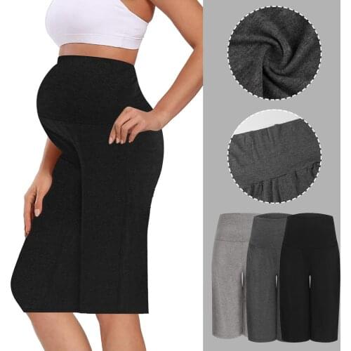 #58 Loose Pants For Women Maternity Clothes Cropped Trousers Over The Belly Pregnancy Clothes Wide Leg Pants Pantalon Maternite