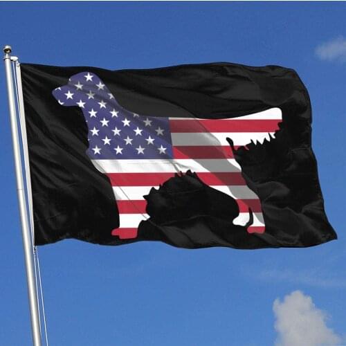 American Flag Golden Retriever Dogs Flags 3x5 Fit for Lawn Patio Yard Garden Terrace Balcony Durable Dorm Room Home Outdoor