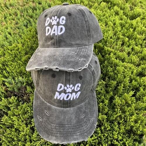 New Embroidered Dad Mom Letter Baseball Cap Ripped Hole Snapback Shading Outdoor Hats Adjustable Caps Unisex Vintage Dad Hat