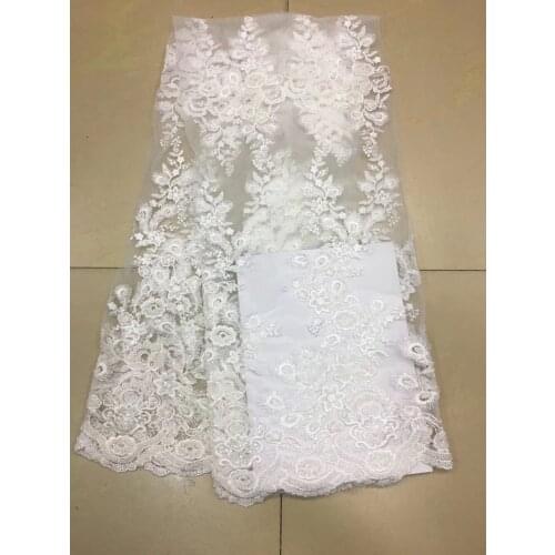 Sequin fabric Free shipping 5yards/bag xx201# White classics tulle mesh lace fabric for bridal wedding dress/sawing