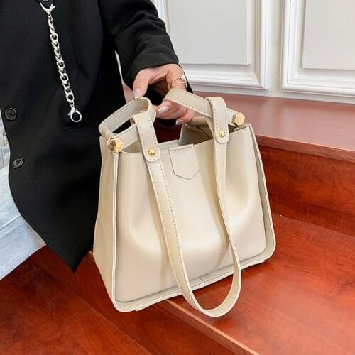 Brand Solid Bucket Handbag For Women Shoulder Bag Female Totes Bag Casual Crossbody Bags Ladies Handbags And Purses Sac A Main