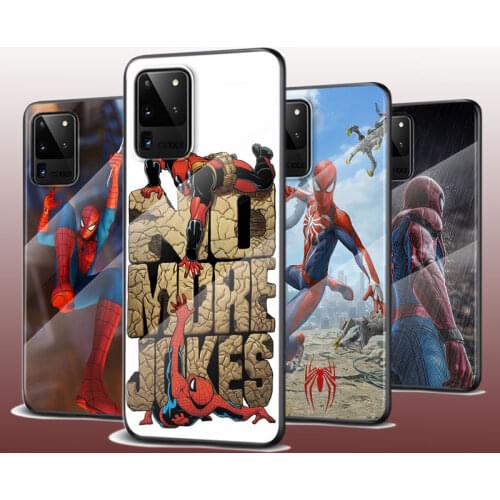 Tempered Glass Cover Hero Spider Marvel For Samsung Galaxy S20 FE S10e S10 S9 S8 Ultra Plus Lite Plus 5G Phone Case