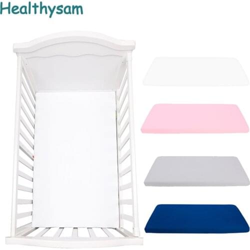 Pure Color Baby Fitted Sheet For Newborns 100% Microfiber Soft Crib Bed Sheet For Children Mattress Cover Protector 130x70cm