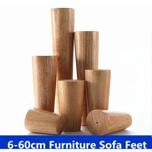 6-60cm Wooden Sofa Leg Solid Wood Legs Tea Table Bedside TV Cabinet Chair Feet Heightened Support Accessories Furniture Legs