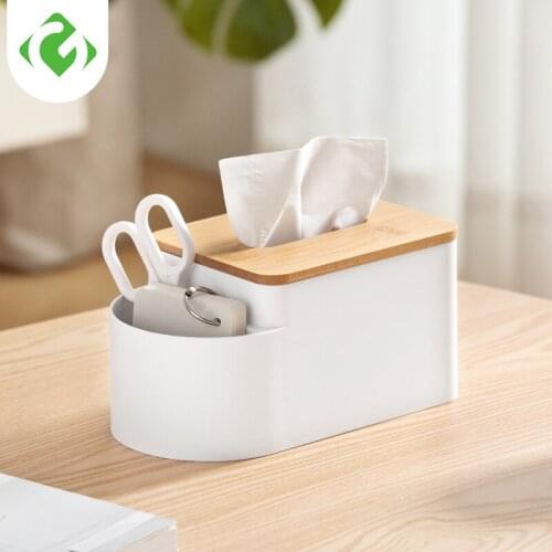 Home Kitchen Wooden Plastic Tissue Box Solid Wood Napkin Holder Case Simple Stylish Bamboo cover Hotel storage box GUANYAO