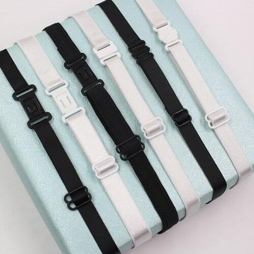 2pcs 10mm/12mm Childrens Bowknot Flower Knot Adjustable Polyester Black and White Elastic Webbing Extension Belt L-201005-1127