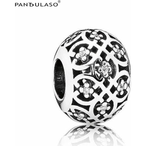 DIY Beads Openwork Lace Charms Fits Original Silver Bracelets For Woman Sterling Silver Jewelry Beads For Jewelry Making