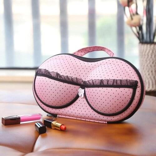 Underwear Panties Bra Storage Bag Finishing Box Eightened With Mesh Belt Portable Travel Bag For Lingerie Makeup Wash Bag