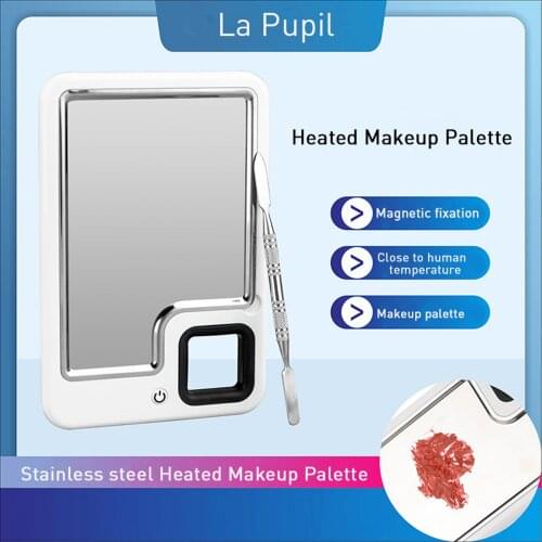 Cosmetic Heated Makeup Palette Beauty Salon Color Cream Nail Art Eye Shadow Blending Mixing with Spatula