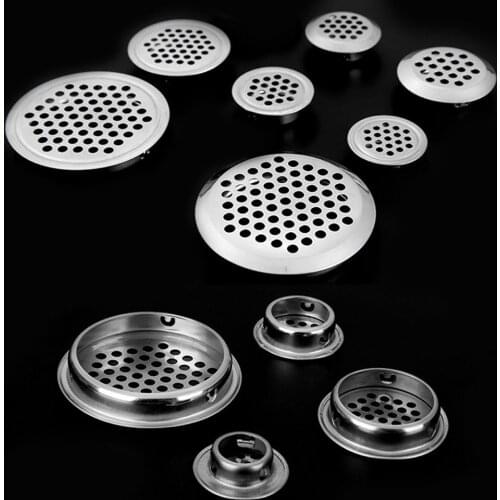 1/2/5/10pcs Stainless Steel Circle Air Vent Grille Cover Wardrobe Cabinet Mesh Hole Ventilation Plugs 19mm 25mm 35mm 53mm