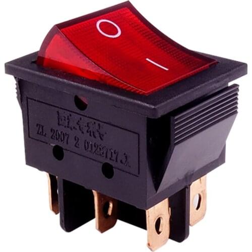 Rocker Switch 6 Pin ON-ON Latching 2 Position DPDT CQC UL AC 15A/250V With Light New Boat Rocker Switch