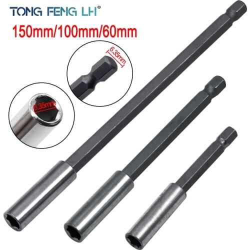 1/4 Hex Shank Quick Release Electric Drill Magnetic Screwdriver Bit Holder 60mm 75mm 100mm 150mm
