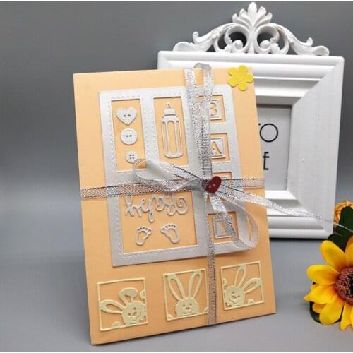 Metal Cutting Dies Cute Rectangle Border new for decor card DIY Scrapbooking stencil Paper Craft Album template Dies 119*94mm