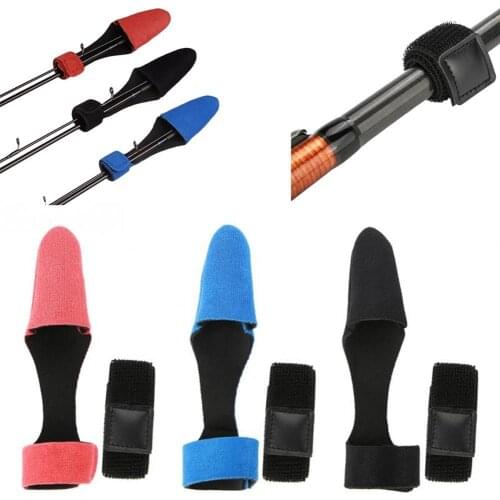 Reusable Fishing Rod Tip Covers And Rod Tie Truss Cane Sleeves Pole Strap Fastener Glove Protector Case Outdoor Tool Accessories