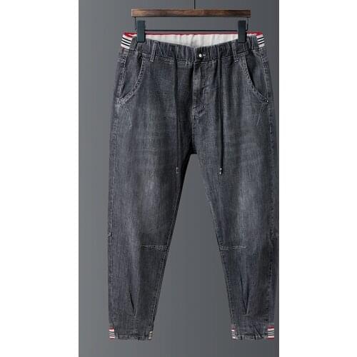48 Plus Size 2021 Summer High Quality Mens Baggy ripped solid Pants Cargo Male Casual Denim Fashion Mens Long Jeans Trousers