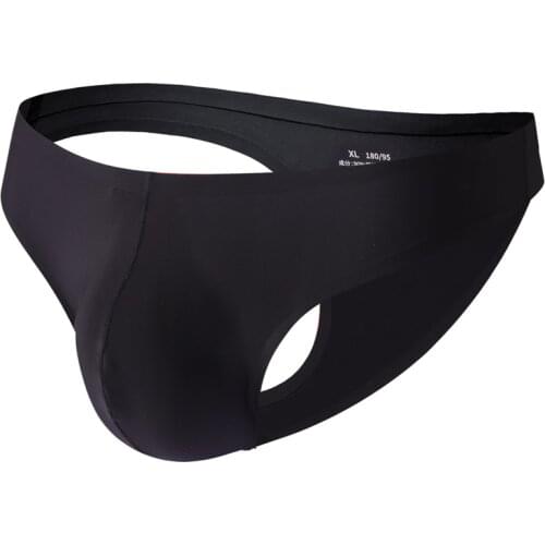 Men Briefs Ice Silky Seamless Underwear Briefs Sexy Solid Color Jockstrap Underpants Low Waist Comfortable Bikini Briefs