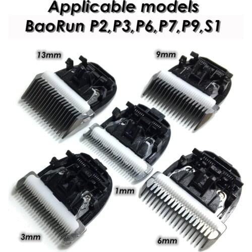 Pet Clipper Blade Nozzles 3/6/9/13mm Integrated Cutter Head Steel Ceramic Knives for BaoRun P2 P3 P6 P7 P9 S1 Dog Hair Trimmer