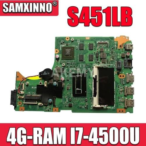 New 90MB02V1-R02000 Laptop motherboard For ASUS S451LB S451LN S451L V451 V451L Mainboard 4G-RAM I7-4500U GT740M