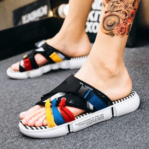 New Men Sandals Non-slip Summer Flip Flops High Quality Outdoor Beach Slippers Casual Shoes Mens shoes Water Shoes NANLX42