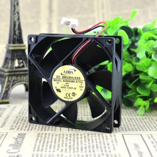 Original ADDA 8025 DC24V 0.10A silence AD0824MS-A71GL cooling fan