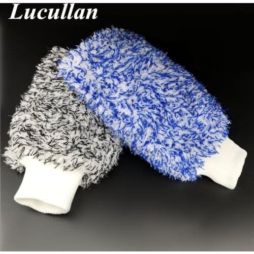 Lucullan Maximum Absorbancy Glove High density Microfiber Premium Car Wash Mitt SCRATCH FREE Perfect For Everyday Detailing