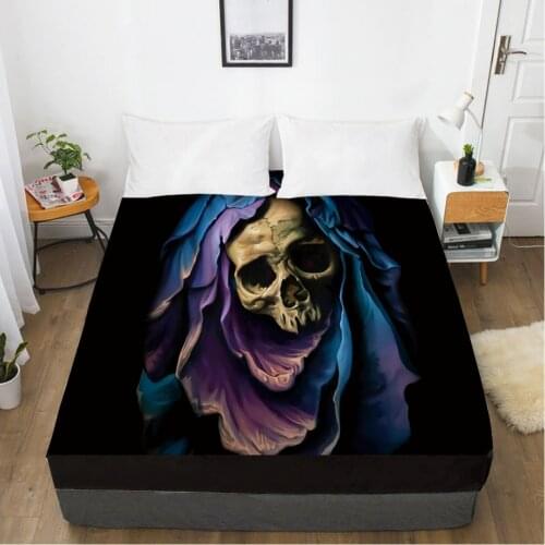 Elastic fitted sheet bed sheet With An Elastic Band 160x200/150x200 Mattress Cover Bed cover 1pc Skull Deadpool Two color