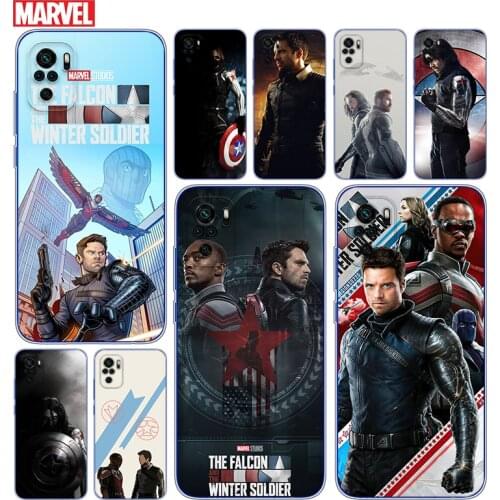 Transparent Cover Falcon Winter Soldier For Xioami Redmi Note 10 10S 9T 9S 9 8T 8 7S 7 6 5A 5 4X 4 Pro Max Phone Case