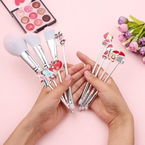 Christmas Makeup Brush Festival Beauty Cosmetic Tool for Face Pro Powder Eye Shadow Eyebrow Lip Brush Halloween Gifts for Women