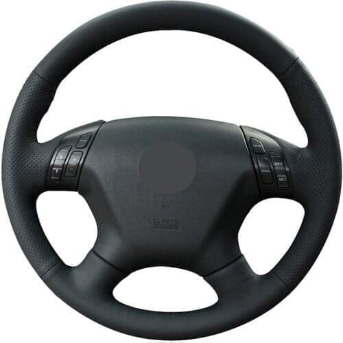 Hand-stitched Black PU Faux Leather Car Steering Wheel Cover for Honda Accord 7 2003-2007 Odyssey 2005 2006 2007 2008-2010
