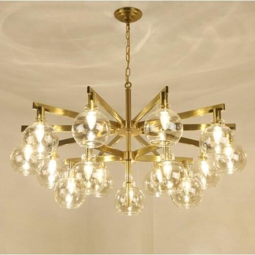 Nordic Glass bulb chandelier lightings For living room lamp modern luxury Gold iron Hanging lamp led light Fixture