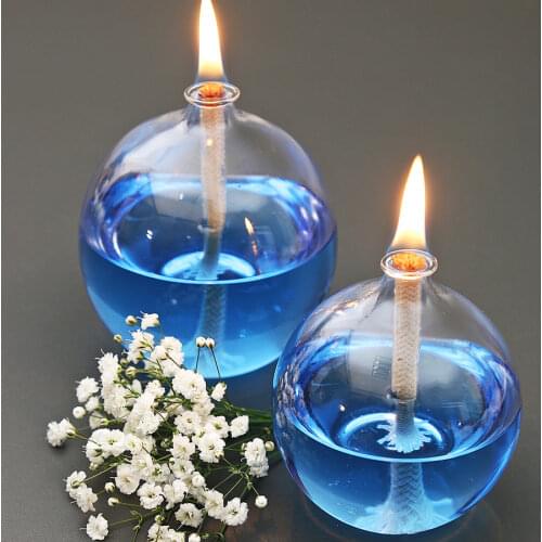 Glass Oil Lamp Elegant Candle Set of 2 - Bachelor Party Ideas Bridesmaid Gift Balcony Decor Wedding Inspiration Night Light